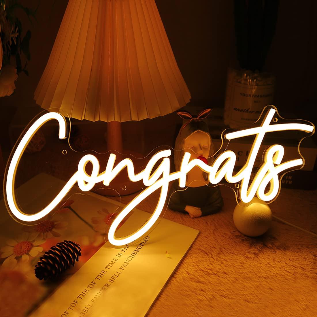 Wedding Led - لافتة نيون مكتوب عليها 'تهانينا' مع