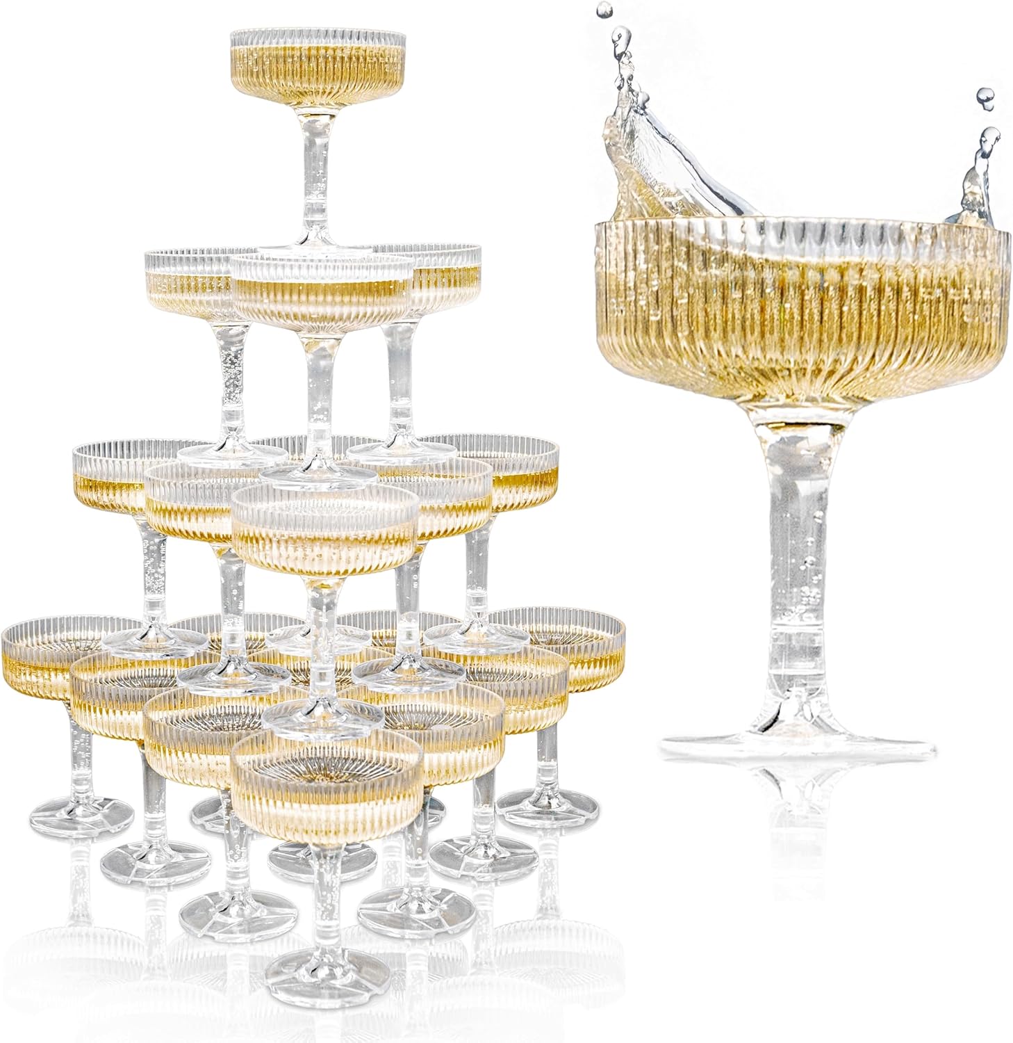 Champagne Tower Set - 20-60 قطعة برج الشمبانيا الاكريليك 7