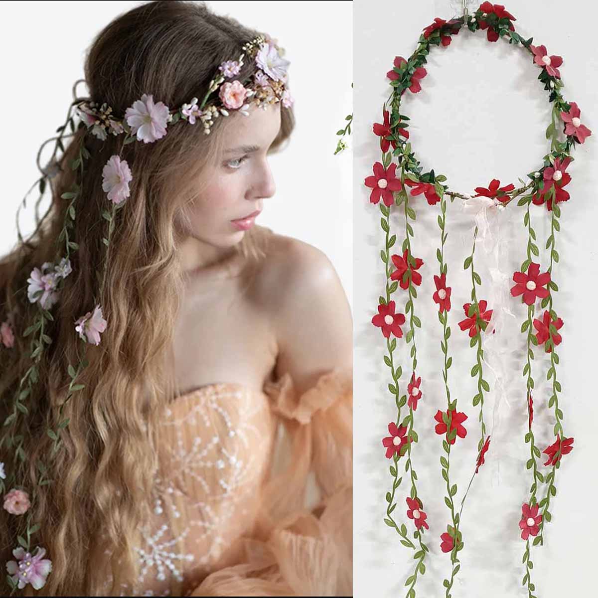Wedding Arch Flower - البوهيمي الروطان زهرة فاينز عقال للرأس