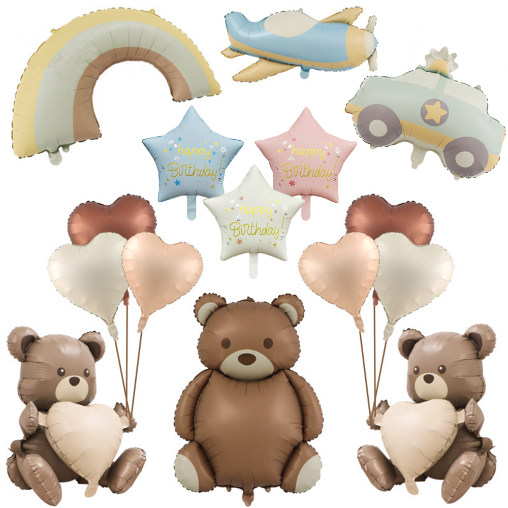 Confetti Balloon Set - كبير ماتي الدب البني احباط بالونات