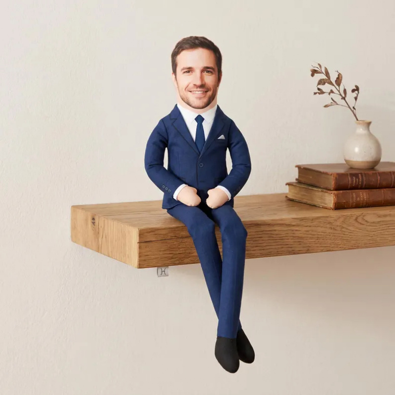Wedding Souvenir - دمية قطيفة مخصصة بصورة الأب، تصميم