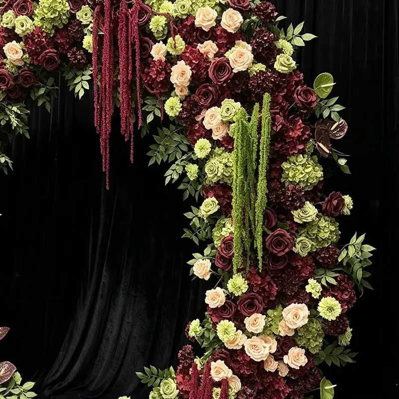 زهور قوس الزفاف باللونين العنا - مراجعة Wedding Arch Flower وسعره