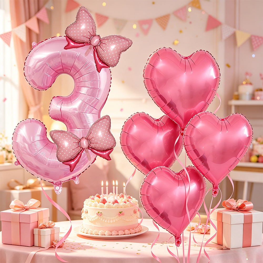 زينة حفلات بفيونكة وردية، بالو - مراجعة Confetti Balloon Set وسعره