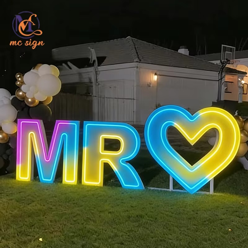 لافتة LED قائمة بذاتها بحروف م - مراجعة Wedding Party Supply Rentals وسعره
