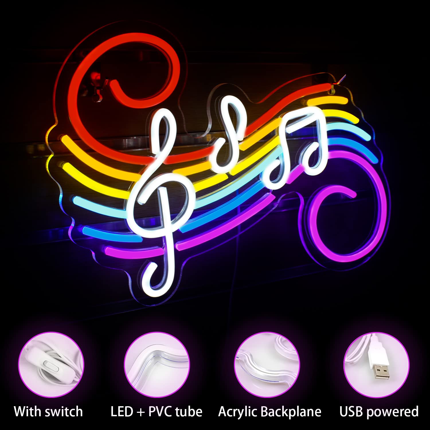لافتة نيون على شكل نوتات موسيق - مراجعة Wedding Led وسعره