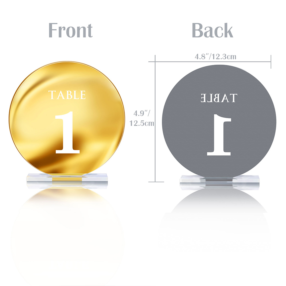 الاكريليك الزفاف الجدول رقم تس - مراجعة Table Number Gold وسعره