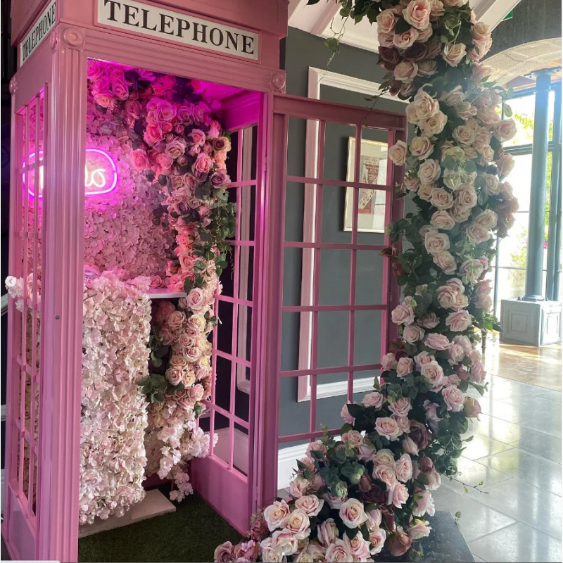 كشك هاتف وردي مخصص مع ديكور صا - مراجعة Photo Booth Prop وسعره