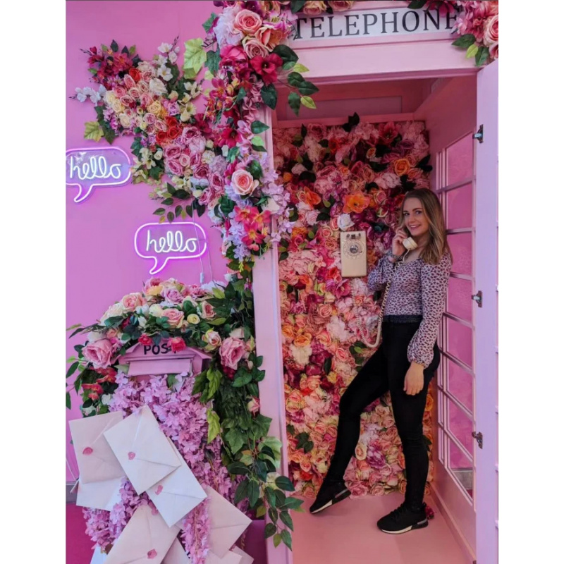 كشك هاتف وردي مخصص مع ديكور صا - مراجعة Photo Booth Prop وسعره
