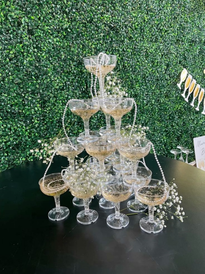 20-60 قطعة أكريليك الشمبانيا ك - مراجعة Champagne Tower Set وسعره
