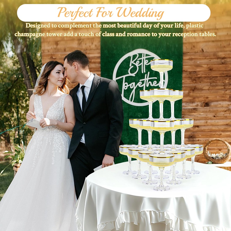 4-6Tier الاكريليك برج الشمباني - مراجعة Champagne Tower Set وسعره