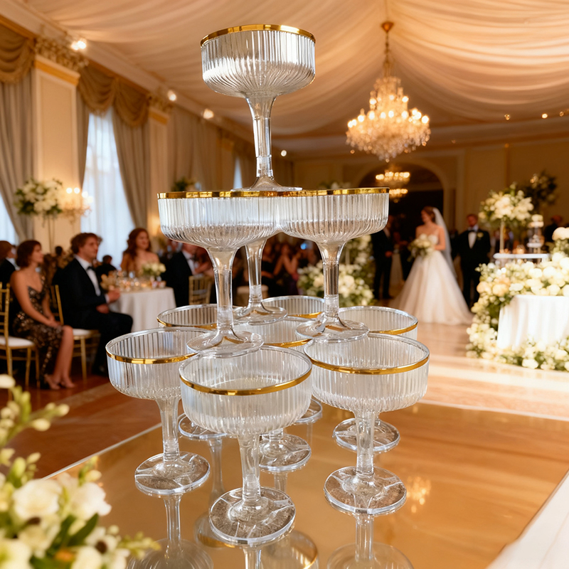 4-6Tier الاكريليك برج الشمباني - مراجعة Champagne Tower Set وسعره