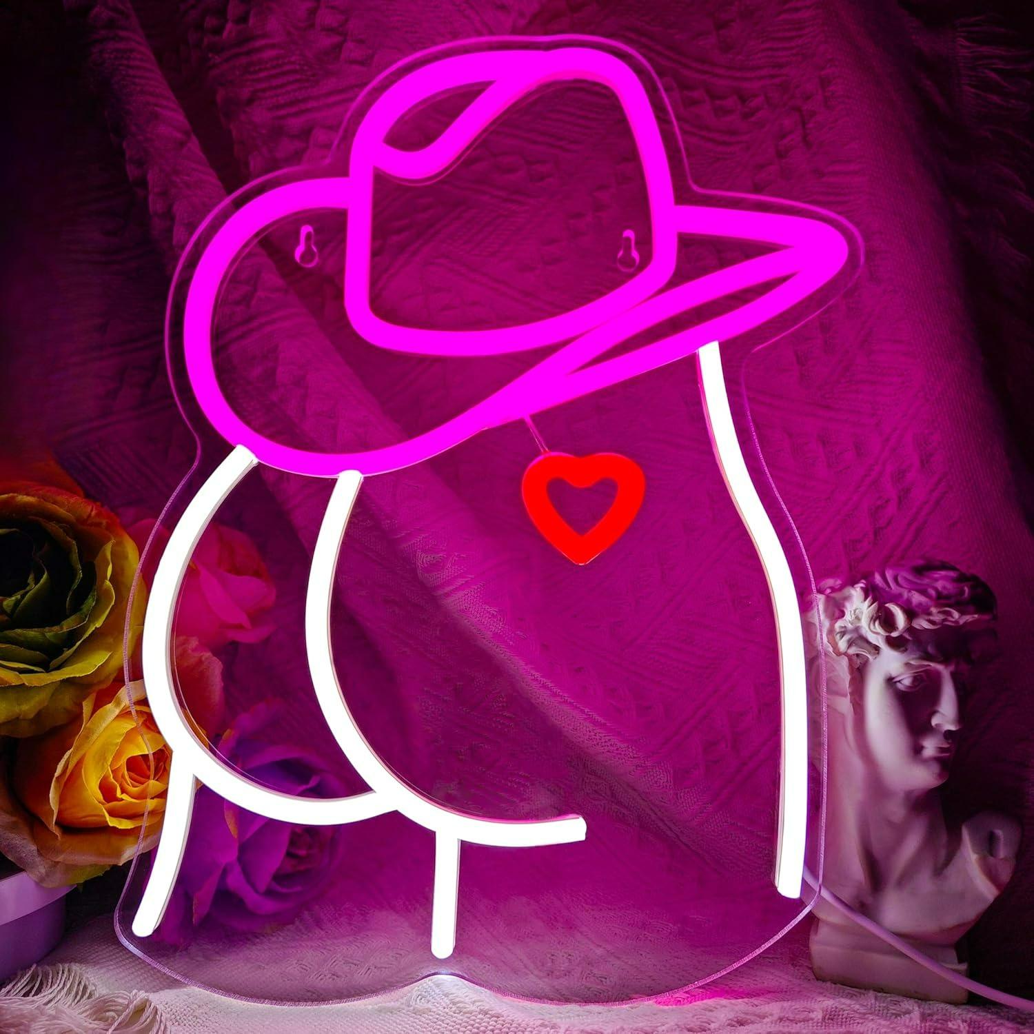 لافتة نيون بتصميم راعية البقر، - مراجعة Wedding Led وسعره