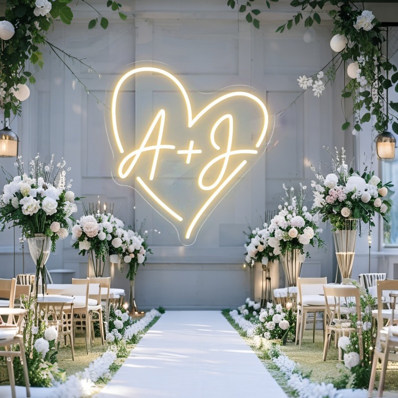 مخصص الأحرف الأولى القلب LED ا - مراجعة Wedding Led وسعره