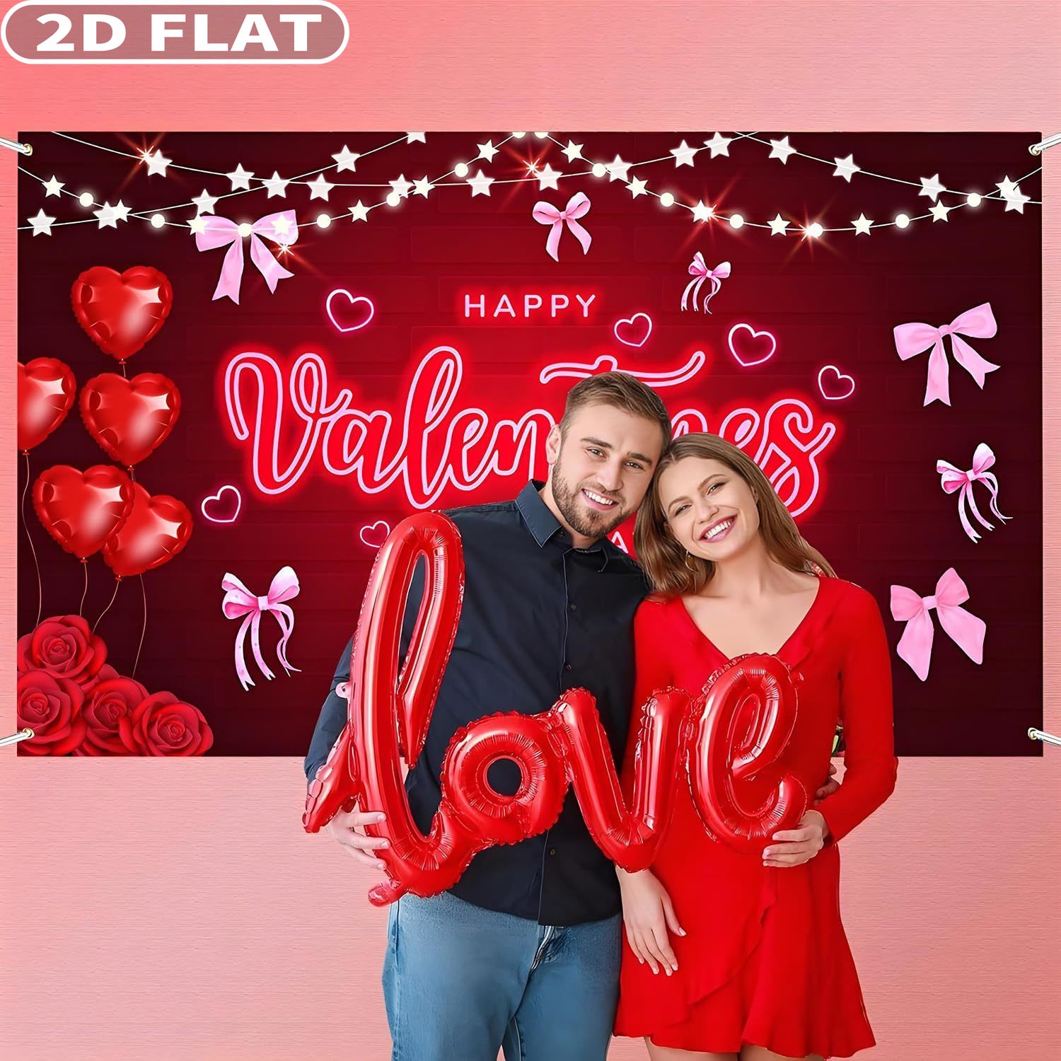 2D شقة 1 قطعة حفلة عيد الحب سع - مراجعة Photo Booth Prop وسعره