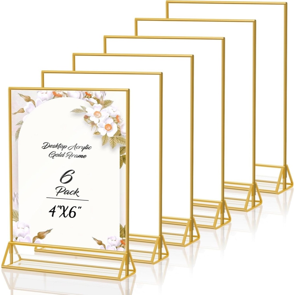 حامل لافتات أكريليك ذهبي شفاف  - مراجعة Table Number Gold وسعره